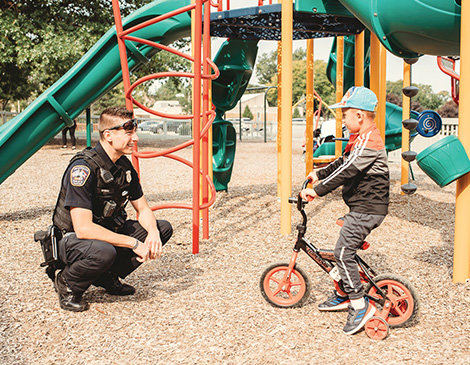 Brooklyn police officer with child