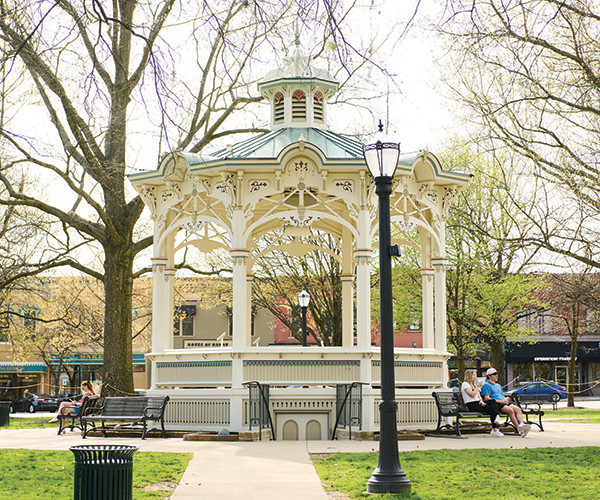 A gazebo on Medina's Town Squre A gazebo on Medina's Town Squre