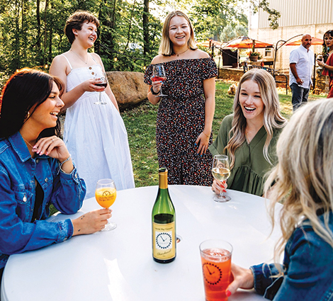 A group of women enjoying wine