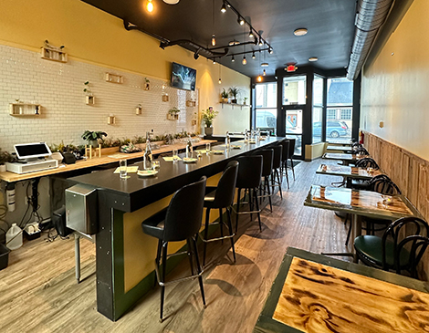 A look at The Green Kitchen bar and dining area. 