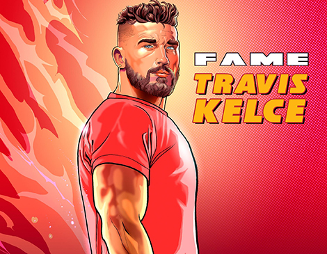 A rendering of what Travis Kelce will look like in comic form. A rendering of what Travis Kelce will look like in comic form.