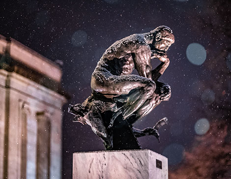 Cleveland Museum of Art's The Thinker Statue History Explosives is it still there repaired restructured restored Cleveland Museum of Art's The Thinker Statue History Explosives is it still there repaired restructured restored