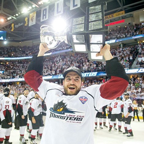 lake erie monsters cleveland 2016 calder cup win trophy