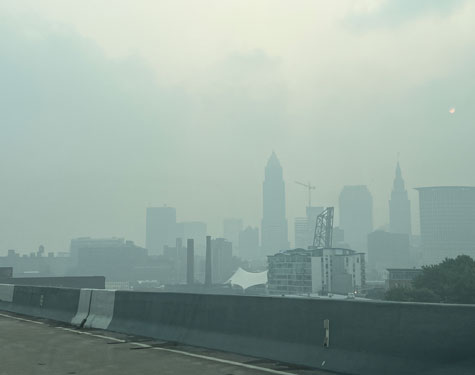 Smoke in Cleveland from Canadian Wildfire Smoke in Cleveland from Canadian Wildfire