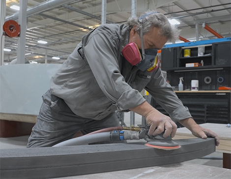 The process of making art of used wind turbines.