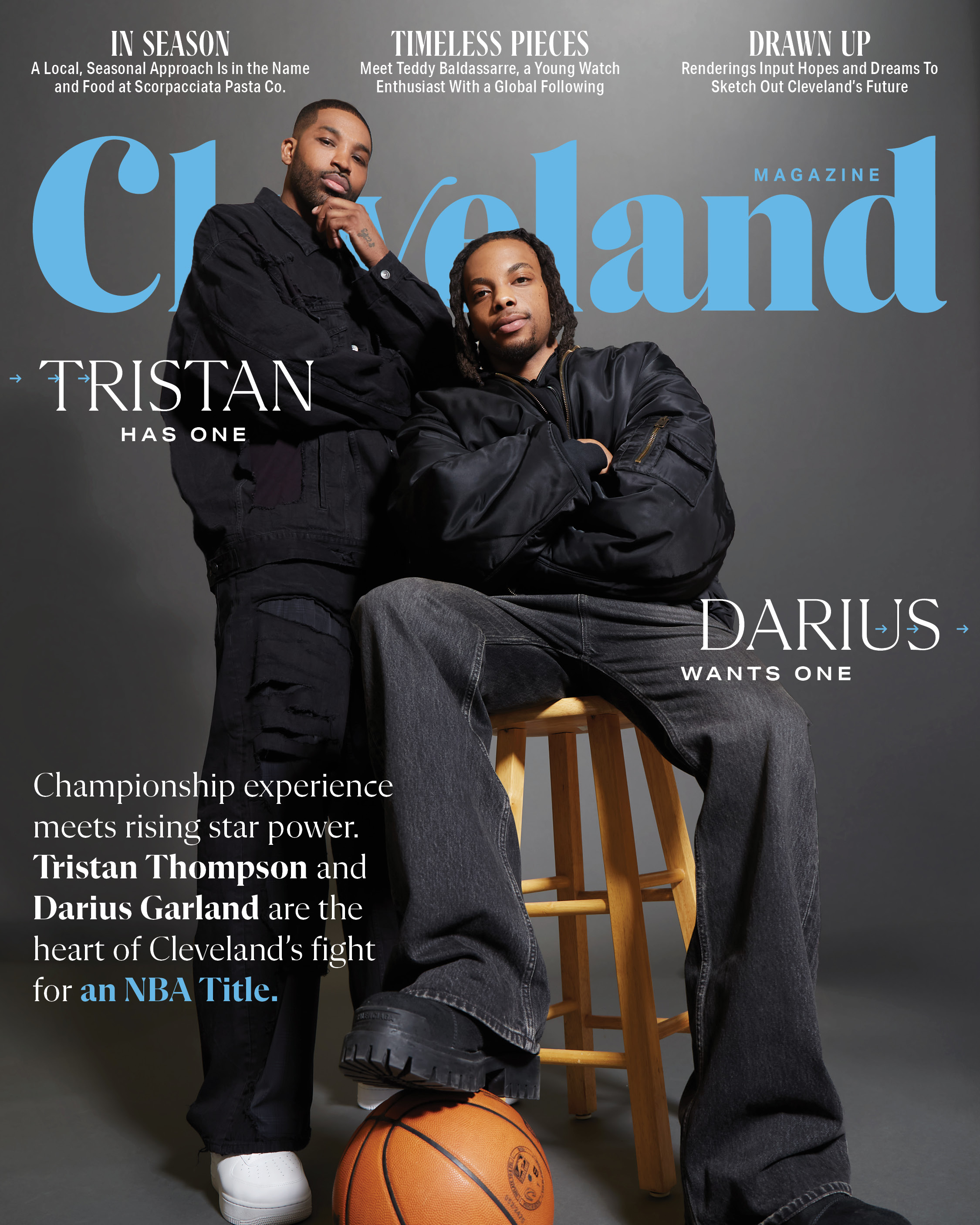April 2025, Cleveland Magazine, Darius Garland and Tristan Thompson April 2025, Cleveland Magazine, Cavs in Conversation