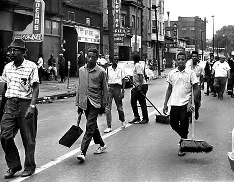 Clean up crews during the Hough Riots Clean up crews during the Hough Riots