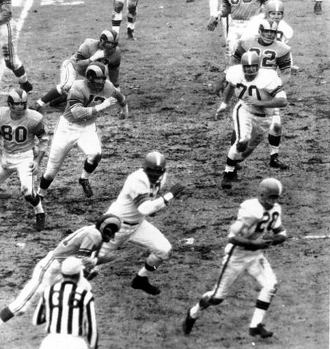 Don Paul Interception for a TD, Cleveland Browns at Los Angeles Rams, 1955 NFL Championship Game