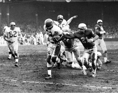 Jim Brown touchdown run, Cleveland Browns at Detroit Lions, 1957 NFL Championship Game