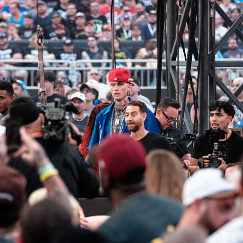 Machine Gun Kelly at WWE Summer Slam at Cleveland Browns Stadium 2024