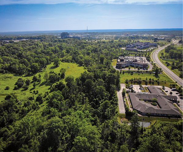 Aerial view of property for development in Beachwood