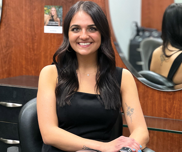 Laren Segler sitting in salon