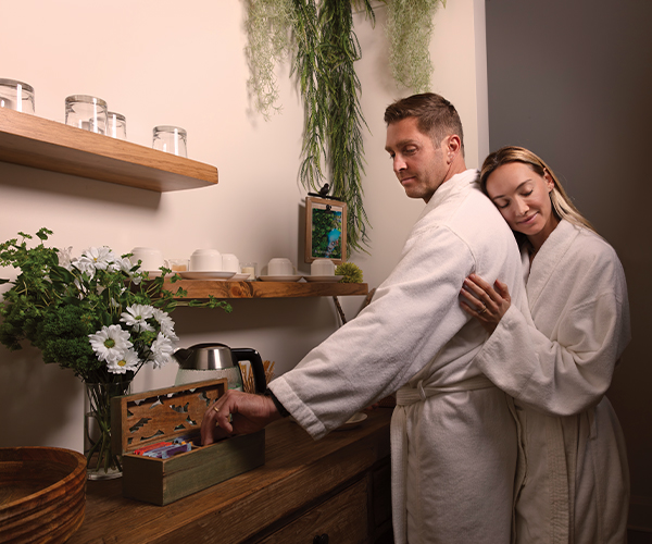 Couple in spa treatment room