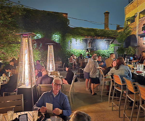 Diners enjoying the Fairmount's patio