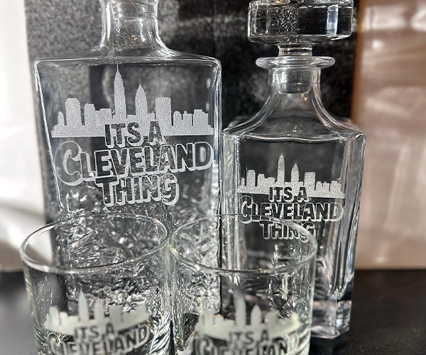 Cleveland themed glassware