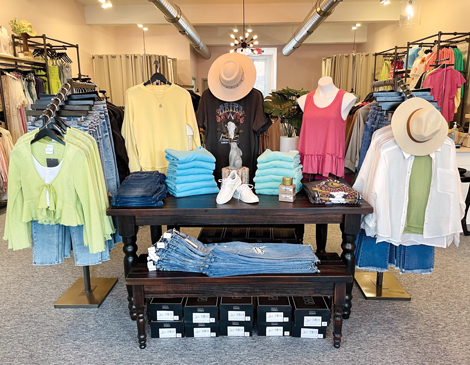 apricot-lane-article A clothing display inside Apricot Lane Boutique in Brecksville, Ohio