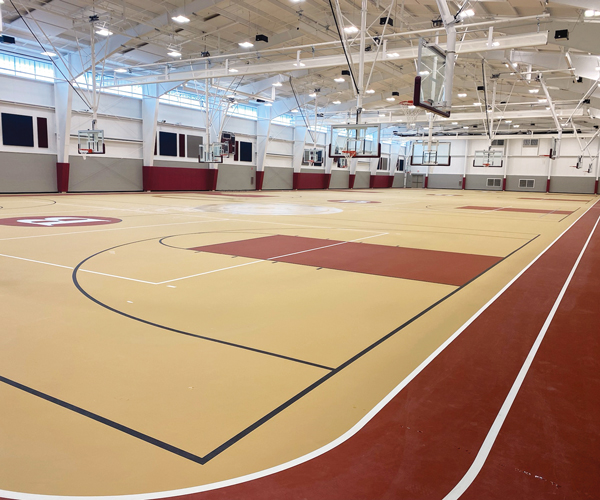 the inside of Blossom Hill Fieldhouse