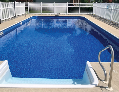 A clean blue pool