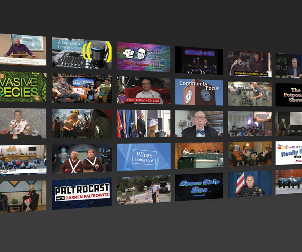 A collage of stills from shows produced at Brunswick Area Television