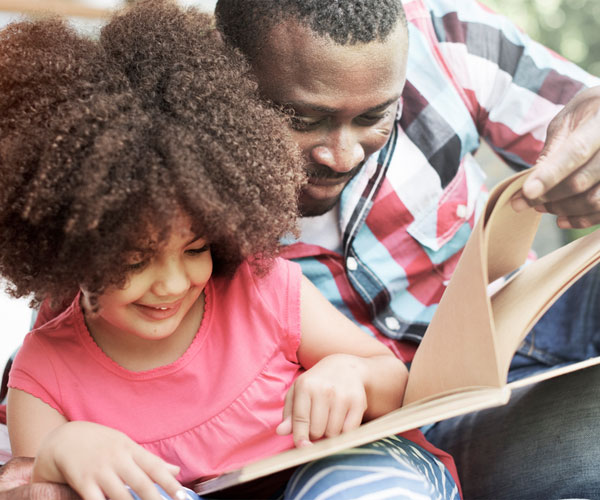 Father and Daughter Reading