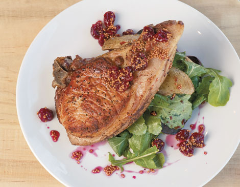 Seared Pork Chops with Cherry Mostarda