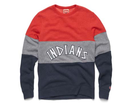 HOMAGE Indians Arch Stripe Crewneck