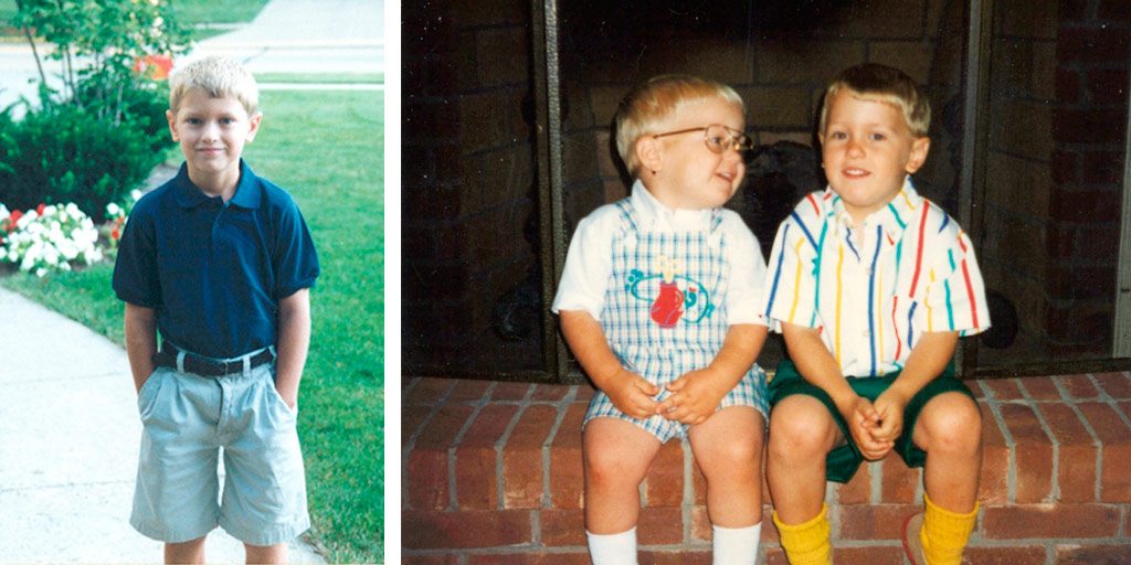 Robert Jaworski as a young boy and Scott and Robert in 1995