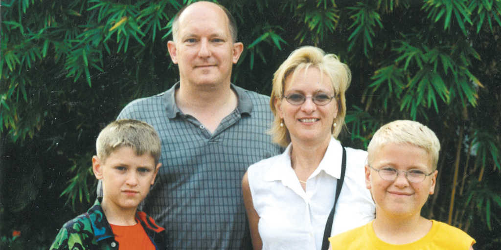 The Jaworski family visiting Disney World in 2000