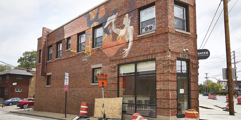 Matthew Sweeney's mural on Detroit Avenue Matthew Sweeney's mural on Detroit Avenue