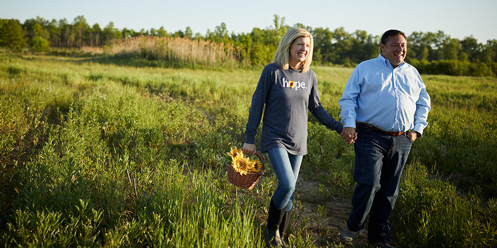 Megan and Ed McNamara in Maria's Field of Hope Megan and Ed McNamara in Maria's Field of Hope