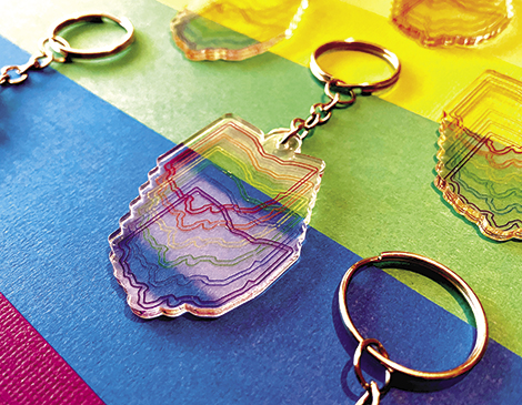 The Akron-based metalsmith creates quirky and colorful keychains, earrings and charms. The Akron-based metalsmith creates quirky and colorful keychains, earrings and charms.