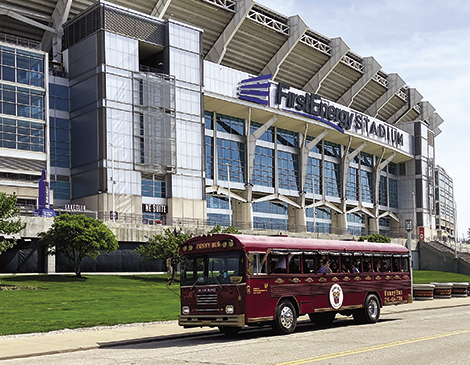 The Funny Bus offers sightseeing tours of Cleveland with a dash of comedy. The Funny Bus offers sightseeing tours of Cleveland with a dash of comedy.