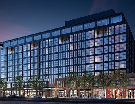 The nine-story Intro will become America’s tallest mass timber structure upon completion in spring 2022. The nine-story Intro will become America’s tallest mass timber structure upon completion in spring 2022.