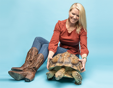 Rachel Stallard and Big Ben, the tortoise Rachel Stallard and Big Ben, the tortoise