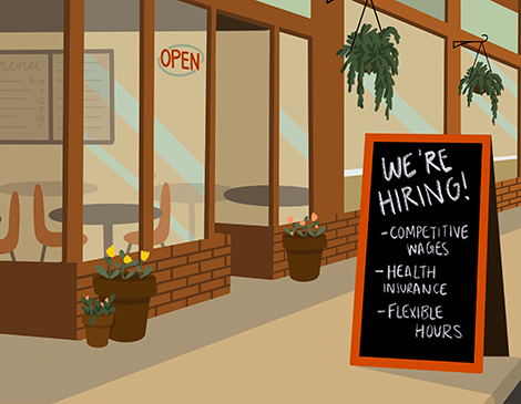 We're Hiring Illustration by Jenna Wilusz We're Hiring Illustration by Jenna Wilusz