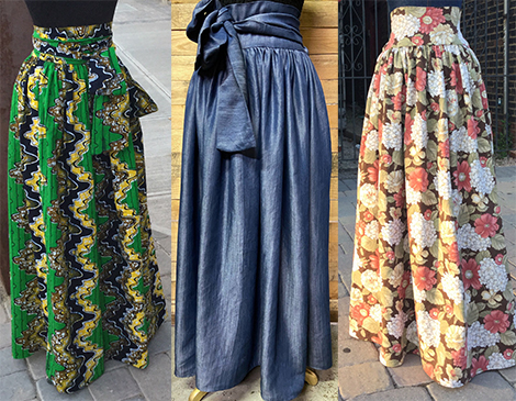 DruChristine Fabrics & Design_Denim Tie Waist Maxi Skirt_Local Designers_Cleveland Ohio_Formal_Casual_Wear