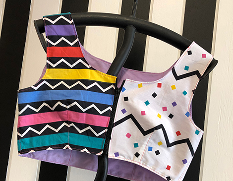 Handmade crop top with vintage fabric Handmade crop top with vintage fabric