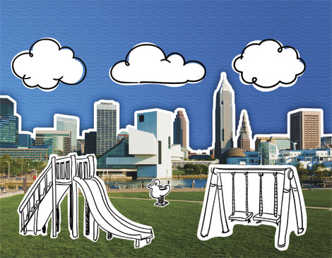 Cleveland Downtown Playground Illustration Cleveland Downtown Playground Illustration