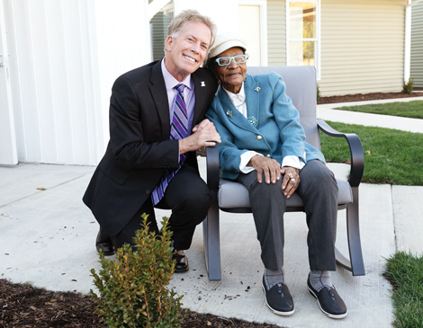 Jon R. von Arx III and Judge Sara J. Harper at the Harper Village groundbreaking in 2021