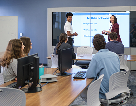 Students giving a presentation