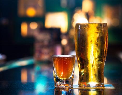beer and shot beer and shot