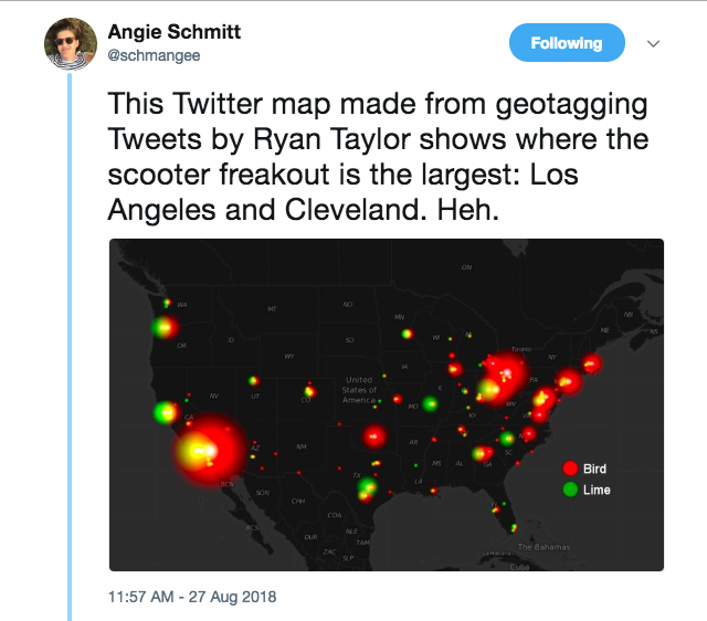 Bird Scooter Twitter Map Bird Scooter Twitter Map