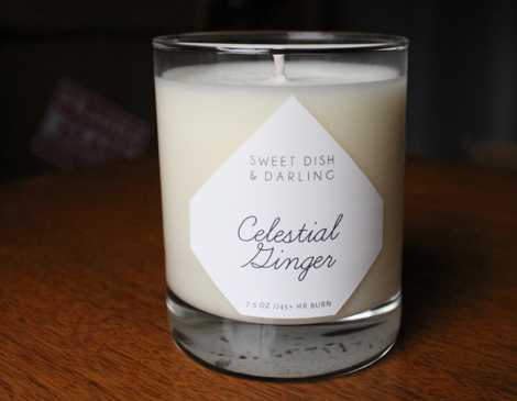 Celestial Ginger  Burlap Candle ($17)