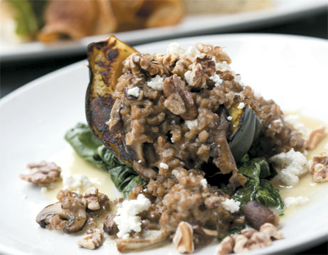 Flying Fig's Acorn Squash With Mushroom Risotto