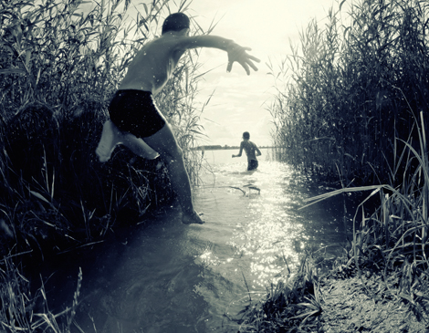 Kids playing in river kids playing in river