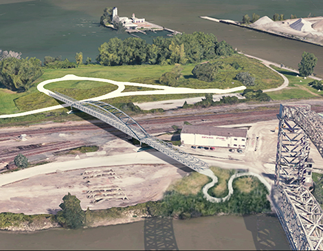 Once the Wendy Park Bridge is complete, it will connect the lakefront to the Towpath Trail.  Once the Wendy Park Bridge is complete, it will connect the lakefront to the Towpath Trail.