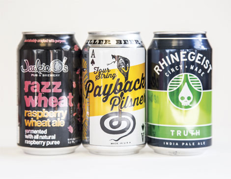 Payback Pilsner, Razz Wheat, Rhinegeist Truth IPA