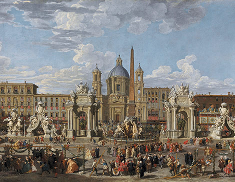 Preparations to Celebrate the Birth of the Dauphin of France in the Piazza Navona Preparations to Celebrate the Birth of the Dauphin of France in the Piazza Navona