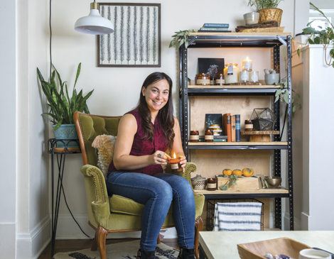Sarah Sampsell pours all her Sweet Dish & Darling candles by hand. Sarah Sampsell pours all her Sweet Dish & Darling candles by hand.