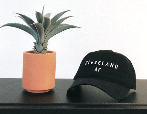 The clothing line is "Cleveland AF" and made from thrifted clothes.